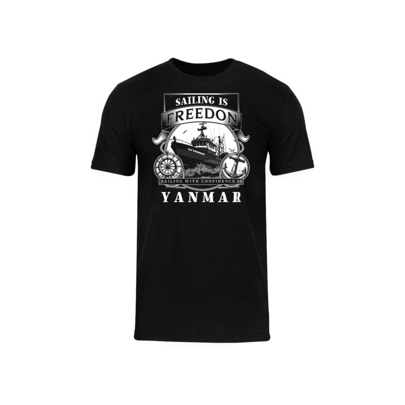 Camiseta Yanmar Sailing is Freedom Preta Masculina