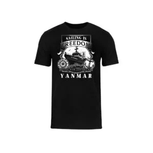 Camiseta Yanmar Sailing is Freedom Preta Masculina