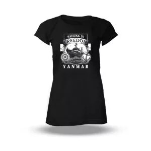 Camiseta Yanmar Sailing is Freedom Preta Feminina